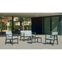 CENTRALE BRICO Salon de jardin Sofa AZORES - finition anthracite, tissus fara vert - 4 places