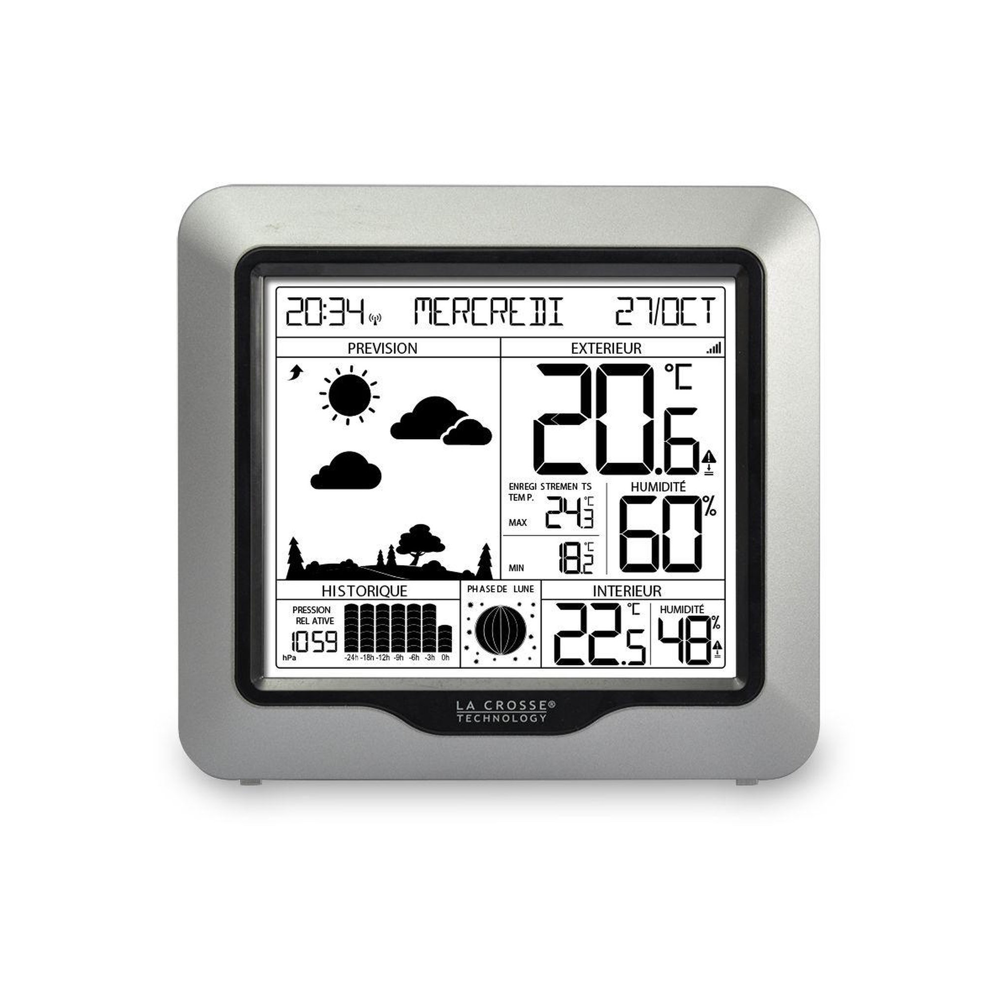 Voir la diapositive 3 : La crosse technology Station météo WS6823 Argent