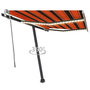 Voir la diapositive 1 : VIDAXL Auvent manuel retractable avec LED 300x250 cm Orange et marron