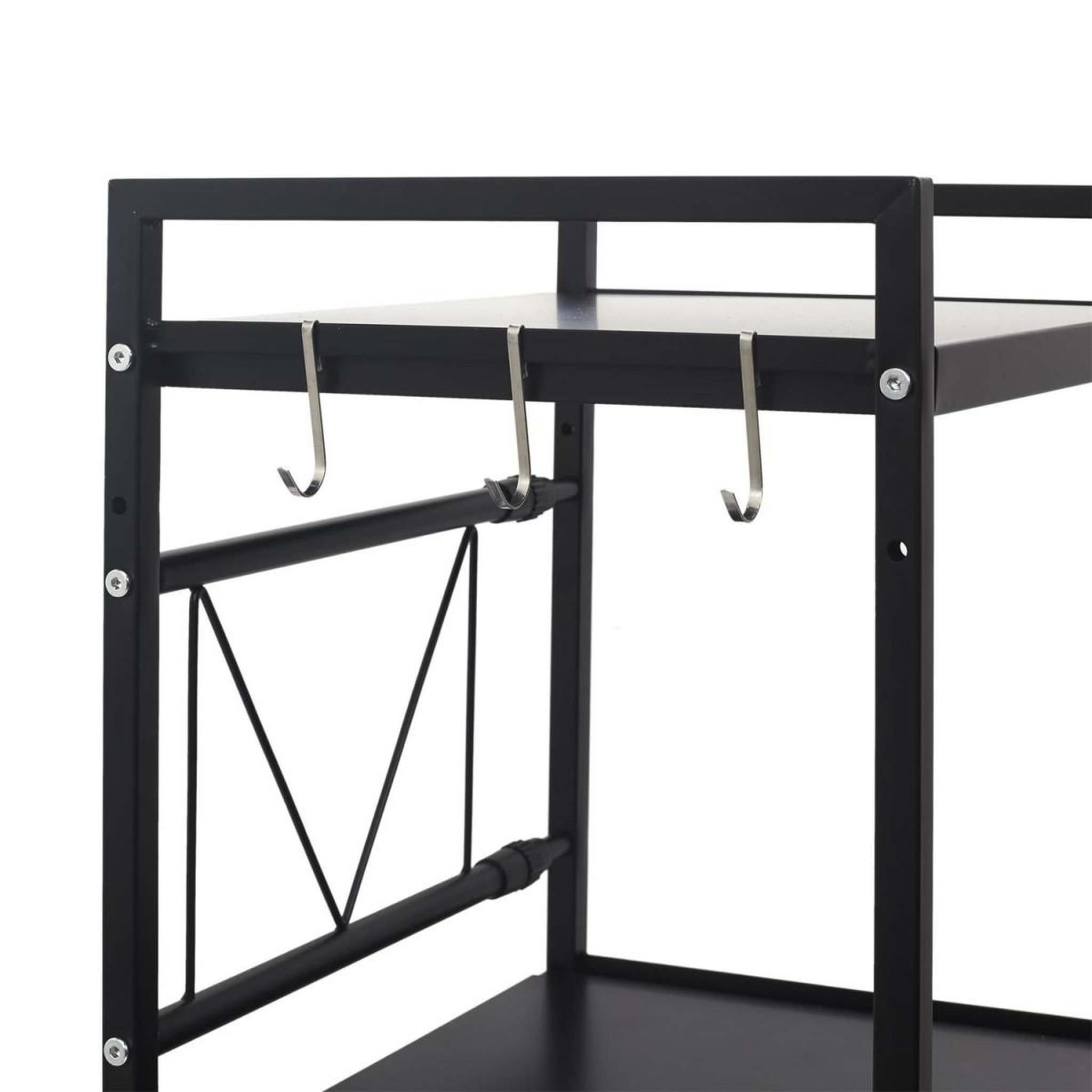 Voir la diapositive 6 : The Home Deco Factory Organisateur micro-ondes  modulable ii  40-60cm noir