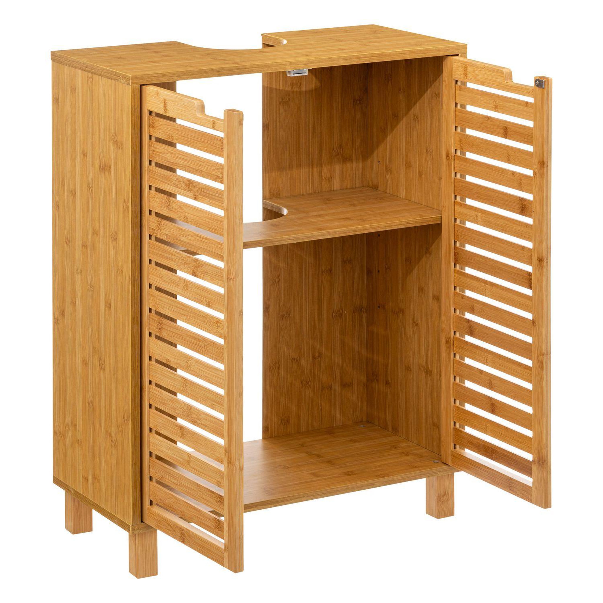 Voir la diapositive 3 : FIVE Meuble sous lavabo en bambou sicela - 60 x h. 80 cm - marron
