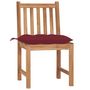 Voir la diapositive 3 : VIDAXL Chaises de jardin lot de 6 avec coussins Bois de teck massif