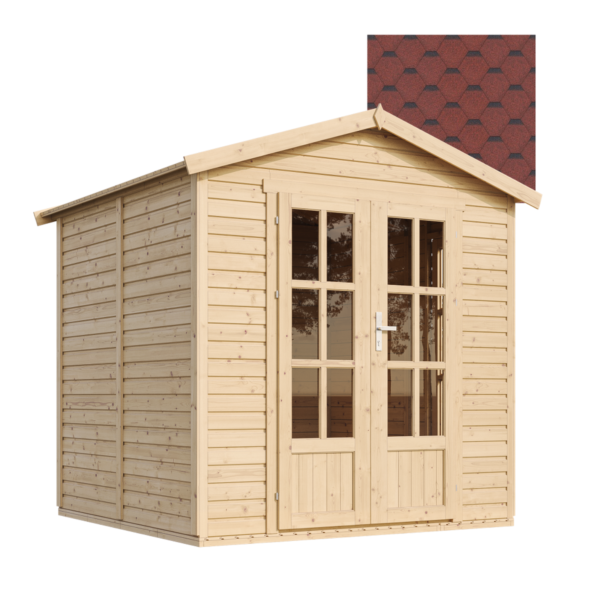 Voir la diapositive 1 : TIMBELA Cabane en bois avec plancher, avec bardeaux bitumineux couleur, Atelier, Studio M351FB+H351FBBLACK
