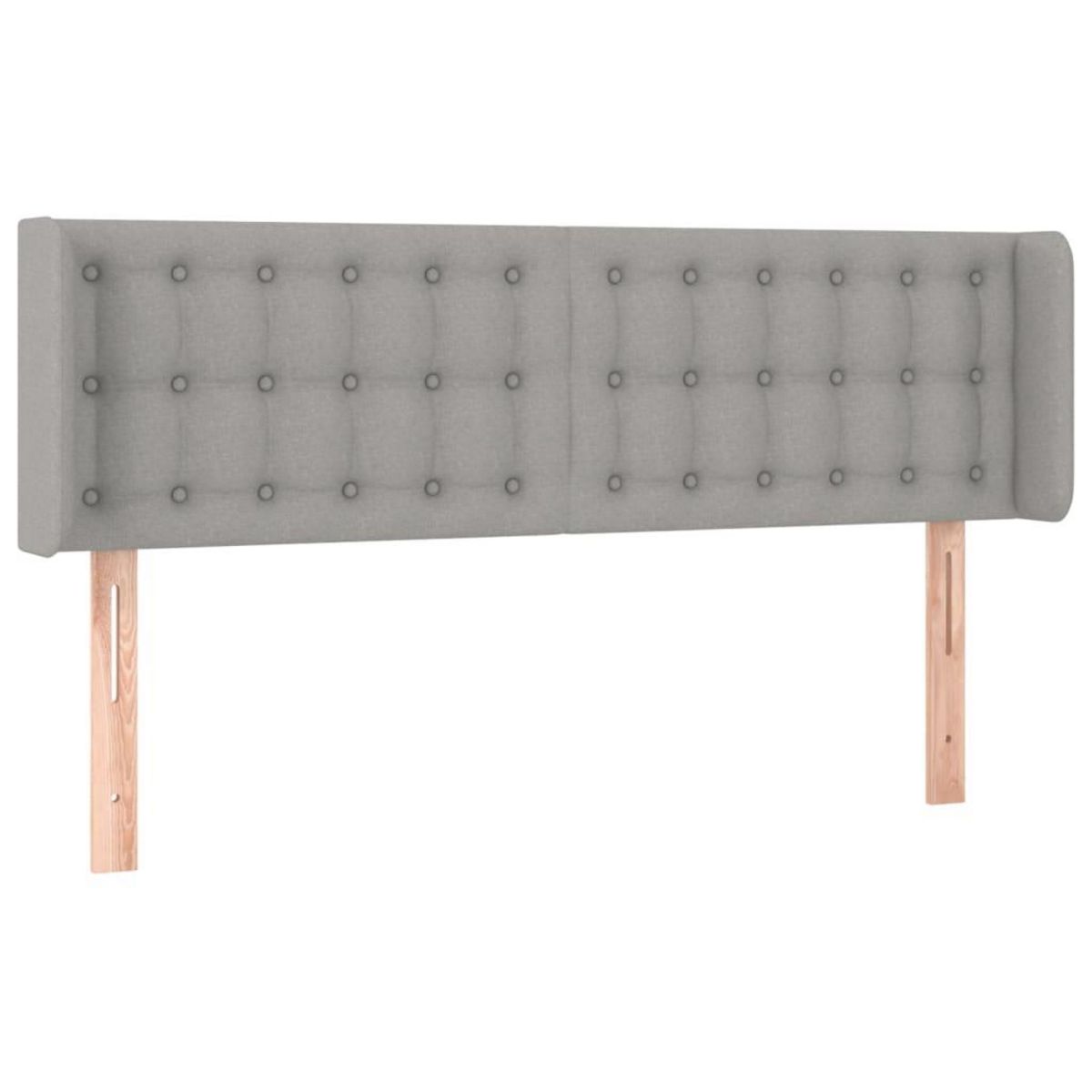 VIDAXL Tete de lit avec oreilles Gris clair 147x16x78/88 cm Tissu