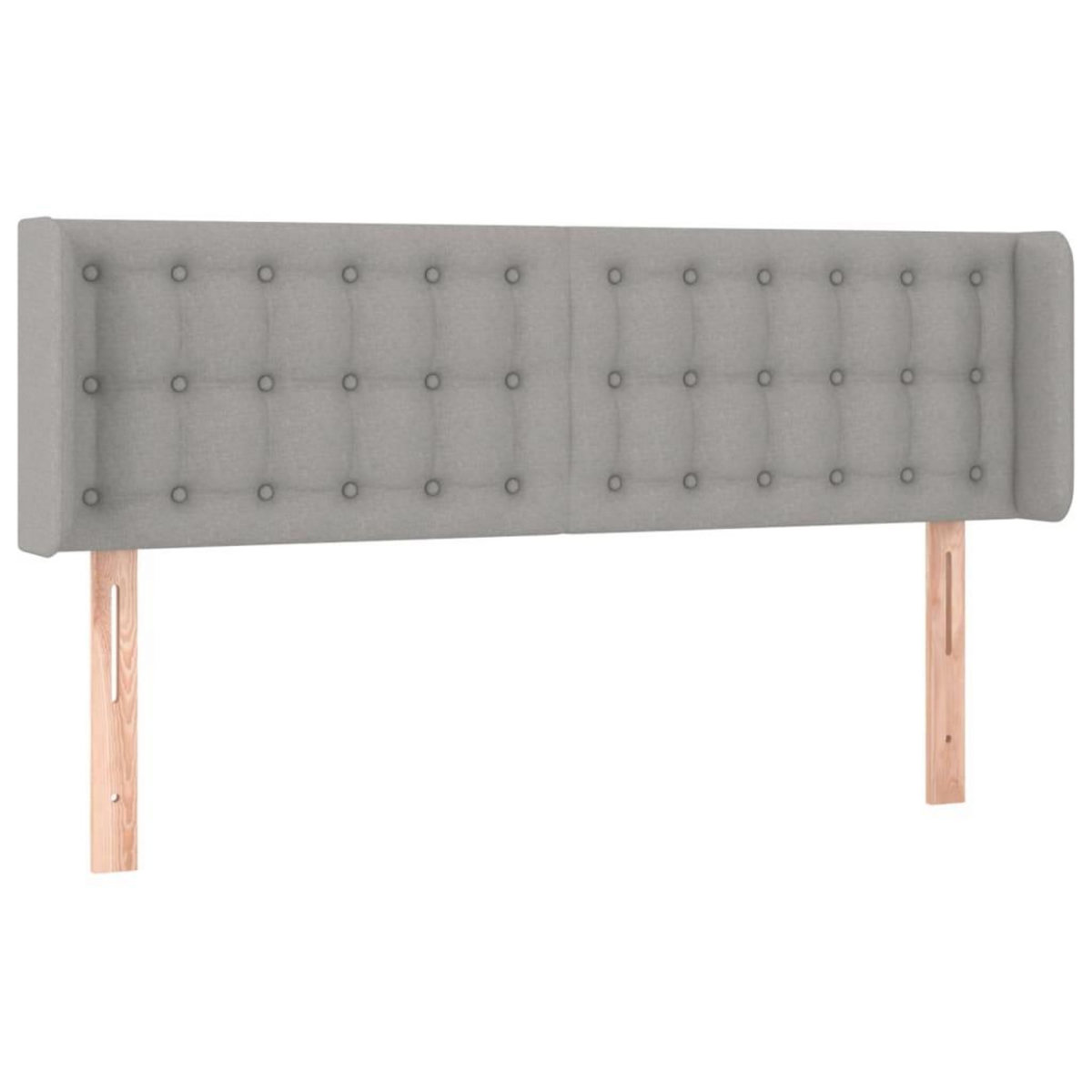 VIDAXL Tete de lit avec oreilles Gris clair 147x16x78/88 cm Tissu