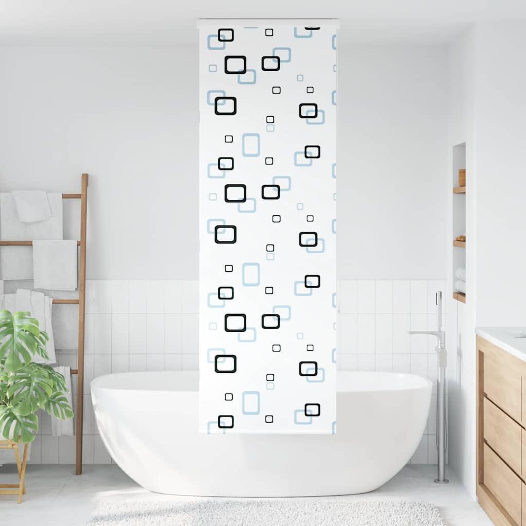 Voir la diapositive 2 : VIDAXL Store enrouleur de douche avec cassette largeur du tissu 76 cm