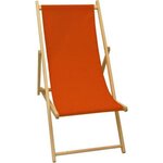 Jardin prive Transat JARDIN PRIVE - Chilienne en bois coloris paprika - Tissu traité déperlant