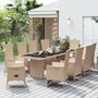 Voir la diapositive 1 : VIDAXL Ensemble a manger de jardin et coussins 11 pcs beige poly rotin