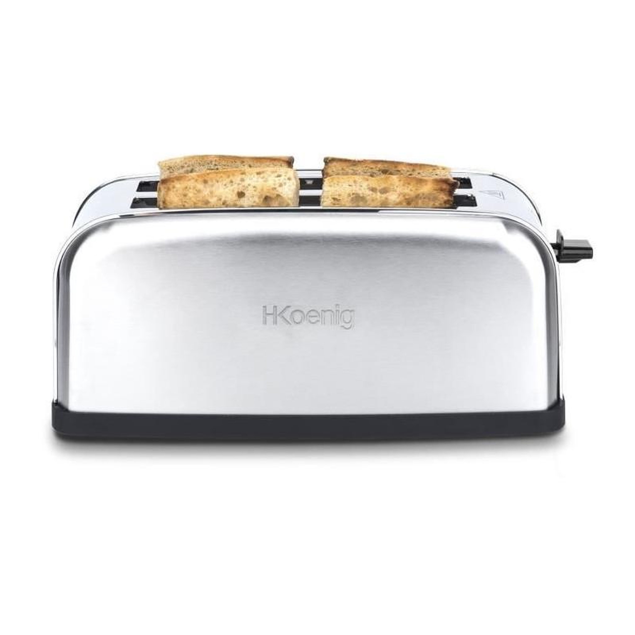 Voir la diapositive 3 : HKOENIG Grille-pain H.KoeNIG TOAS28 - 2 fentes - 3 fonctions - Thermostat réglable 7 niveaux - Acier inoxydable - Gris