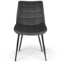 Voir la diapositive 5 : ID MARKET Lot de 4 chaises MADY en velours gris pour salle à manger