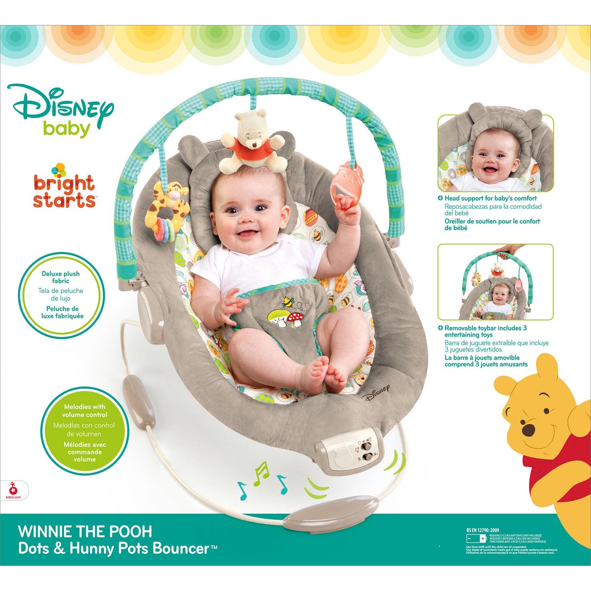 DISNEY Transat bébé vibrant Winnie The Pooh