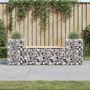 Voir la diapositive 1 : VIDAXL Banc de jardin design gabion 183x41x60,5 cm bois massif de pin