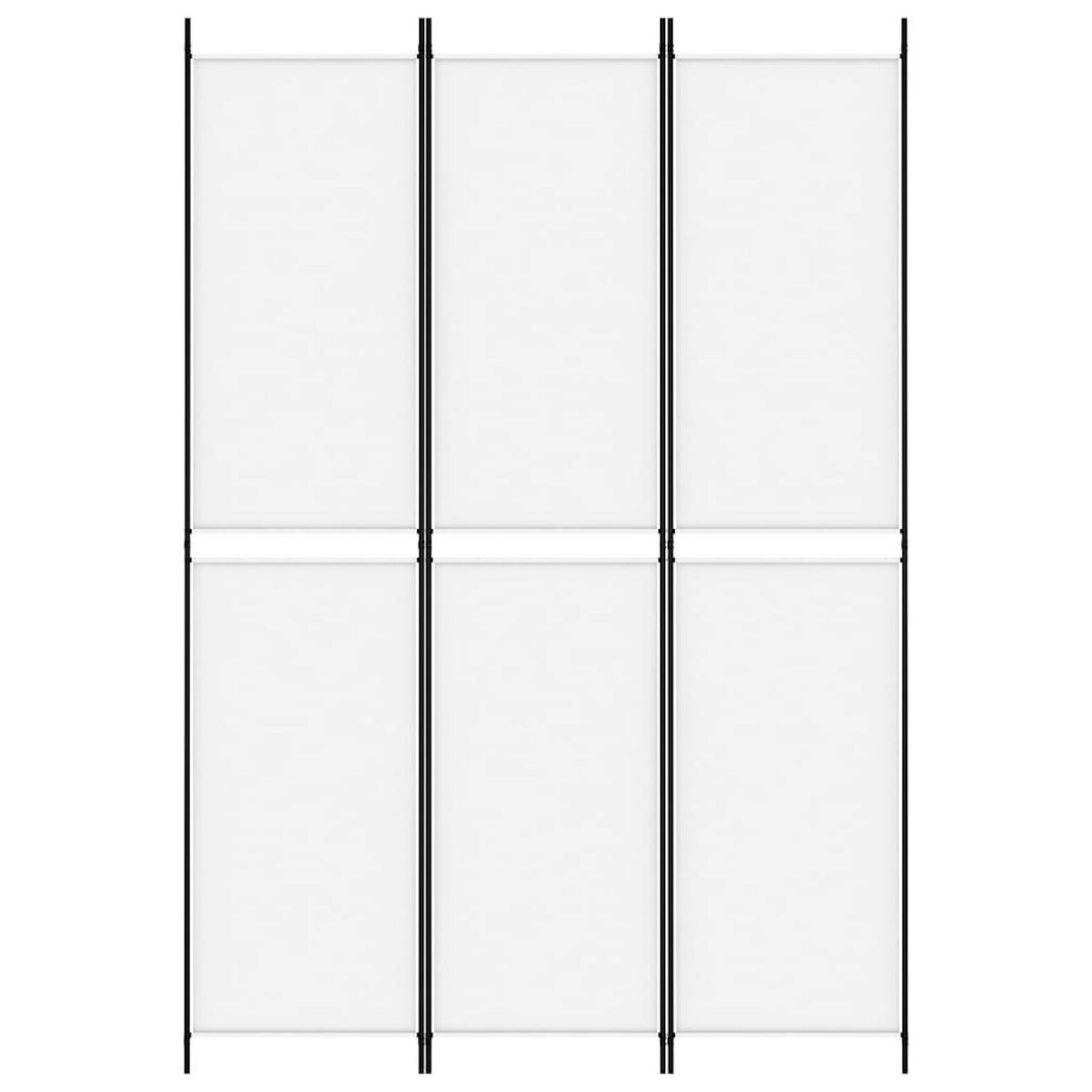 VIDAXL Cloison de separation 3 panneaux Blanc 150x220 cm Tissu