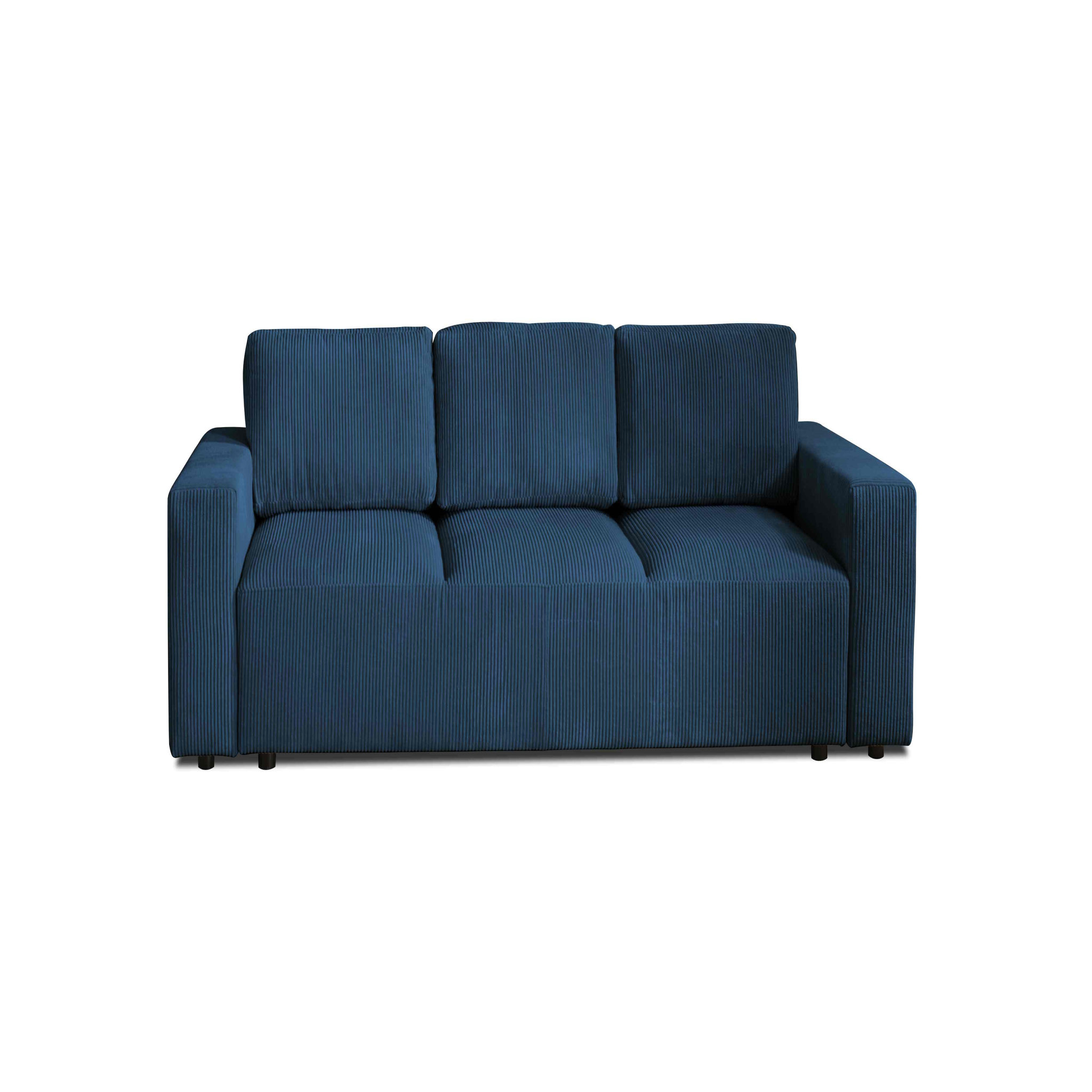 Voir la diapositive 1 : LISA DESIGN Livy - canapé droit convertible - avec coffre - en velours côtelé - 3 places