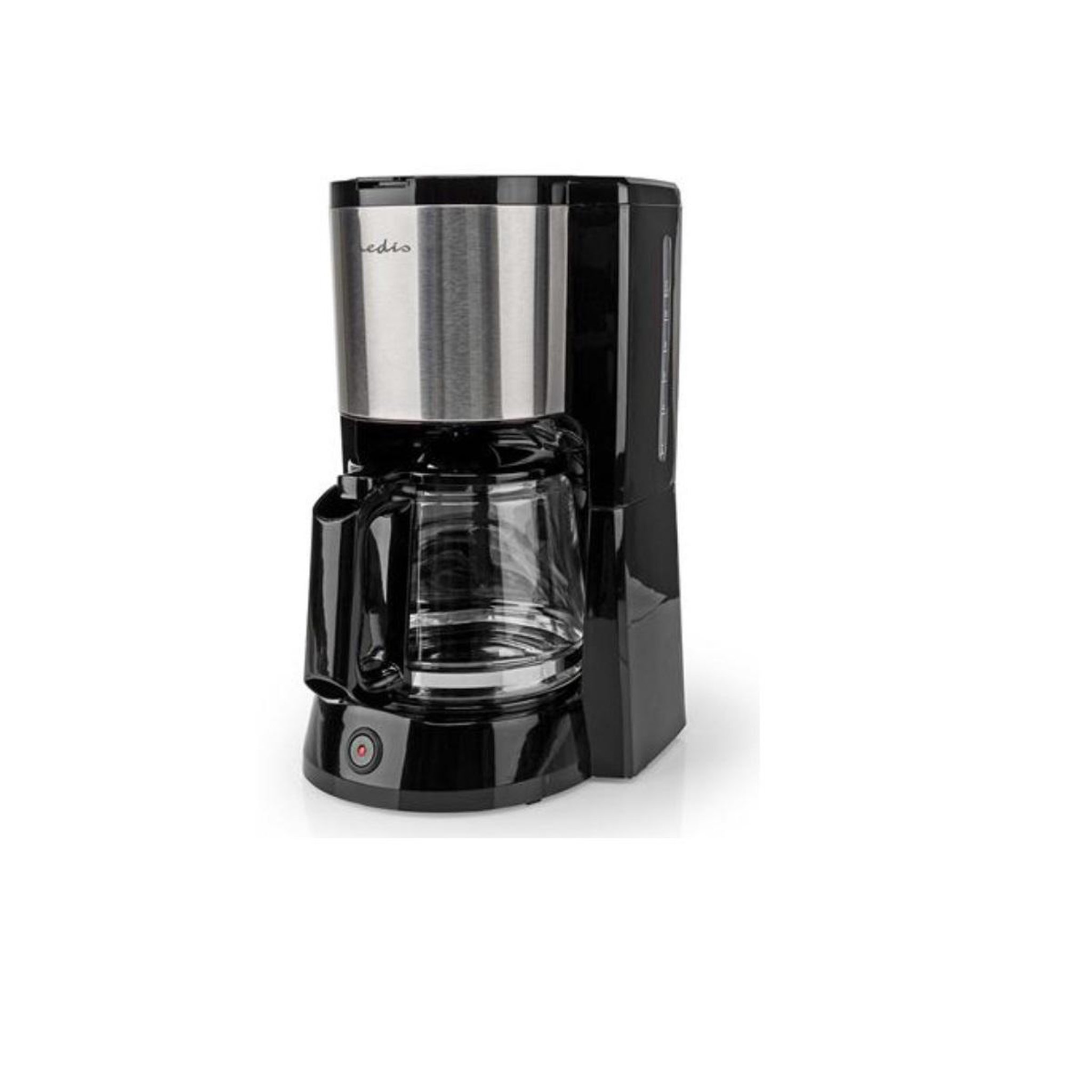 Voir la diapositive 2 : NEDIS Cafetière filtre 12 tasses 1000w noir/argent - kacm260ebk