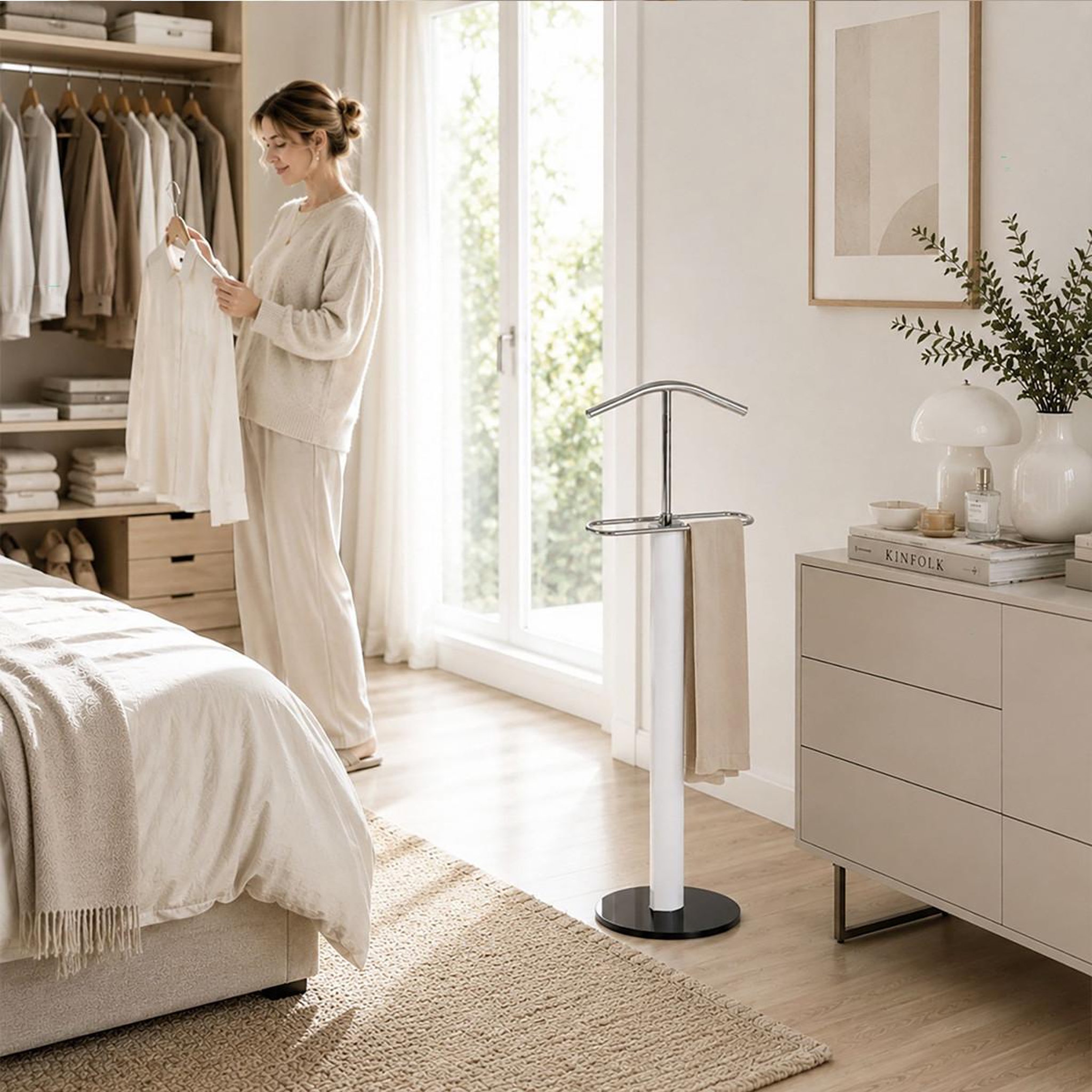 Voir la diapositive 2 : Paris Prix Valet de chambre design  lummi  116cm blanc