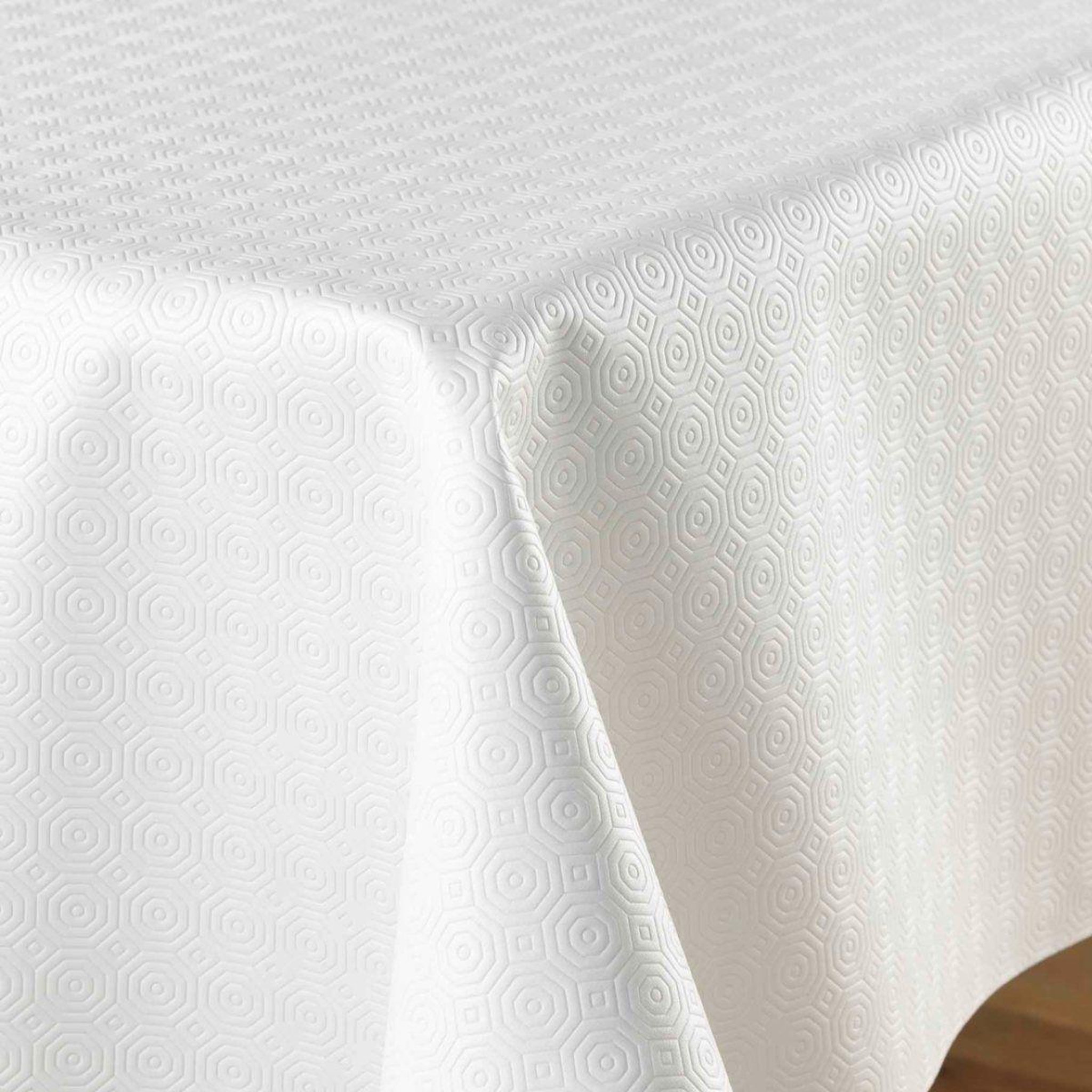 Voir la diapositive 4 : Douceur d'Intérieur Sous nappe protège table  bulgo  140x140cm blanc