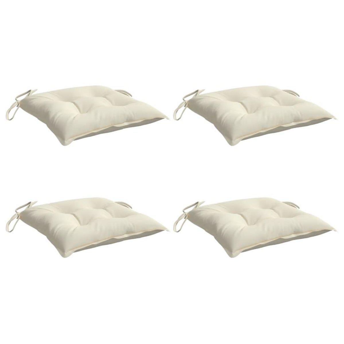 VIDAXL Coussins de chaise lot de 4 blanc creme 40x40x7 cm tissu oxford
