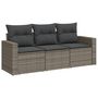 Voir la diapositive 2 : VIDAXL Salon de jardin avec coussins 3 pcs gris resine tressee