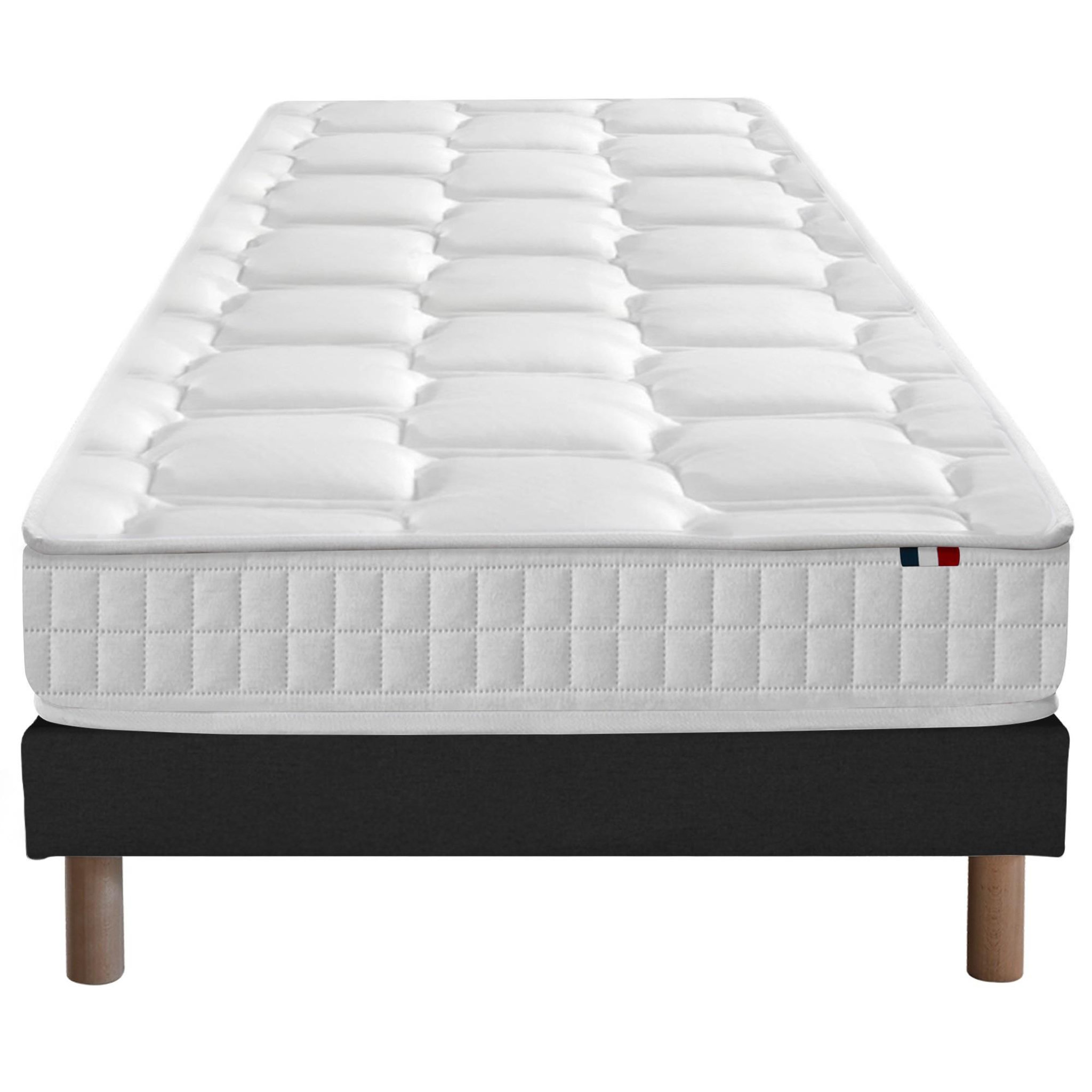 Voir la diapositive 2 : IDLITERIE Ensemble literie : matelas à ressorts ODYSSEE et mémoire de forme avec sommier - Qualité française