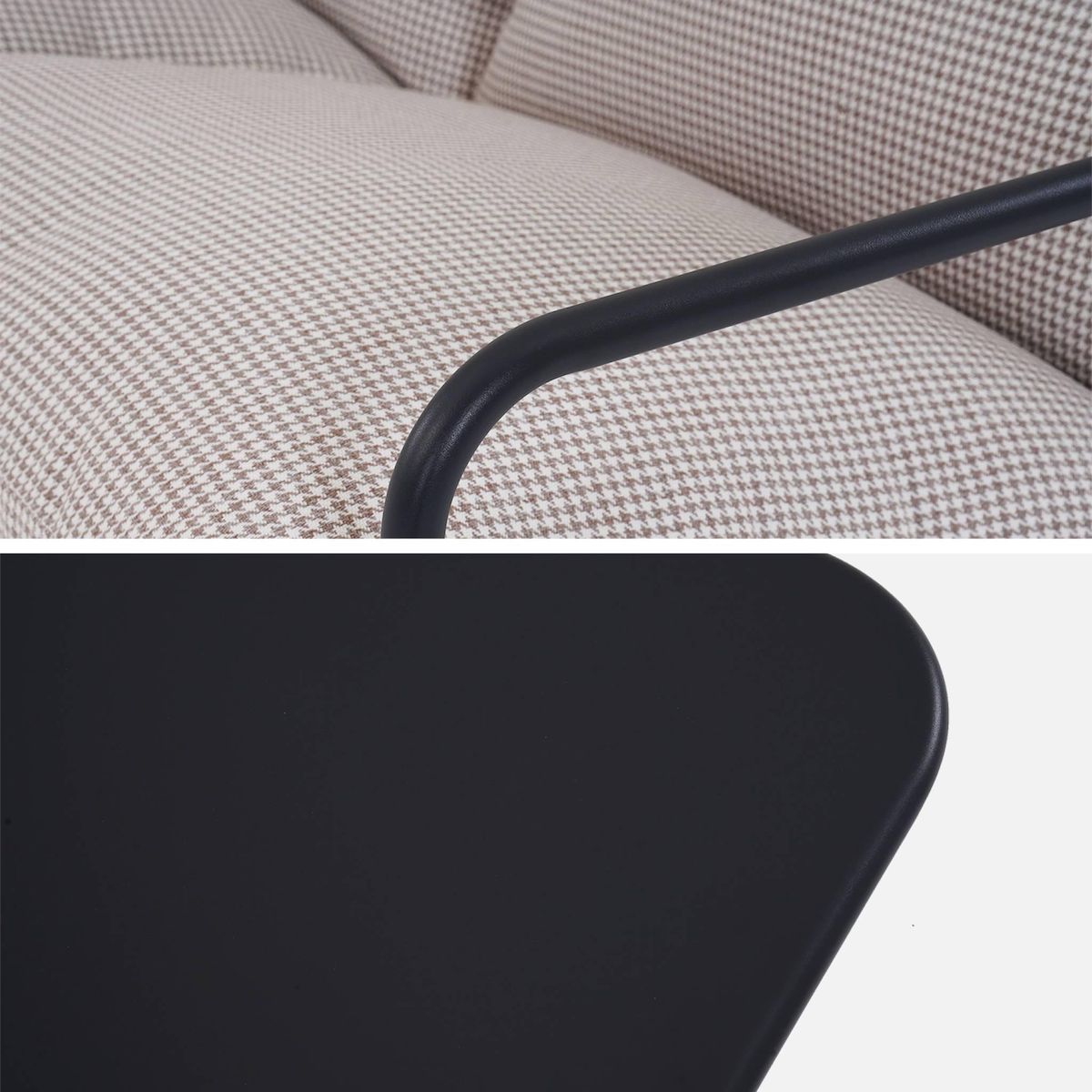 SWEEEK Salon de jardin 4 places avec table en métal, avec dossier et assise maintenus par des sangles