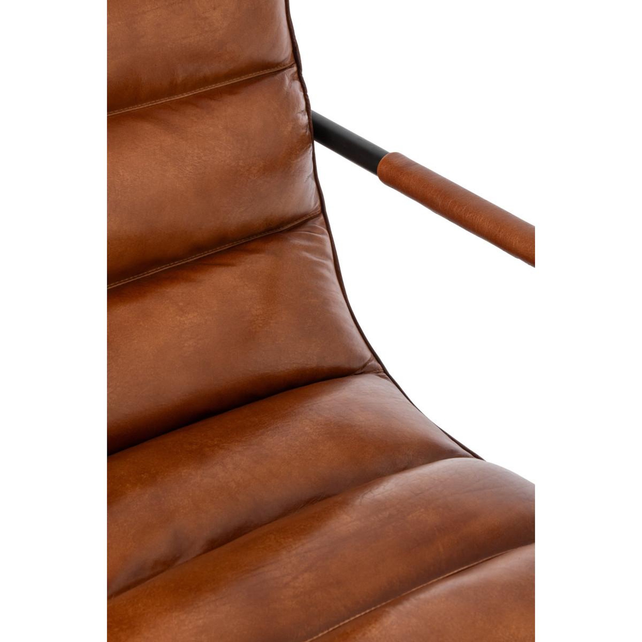 Voir la diapositive 5 : J-LINE Fauteuil design en cuir  austin  83cm camel
