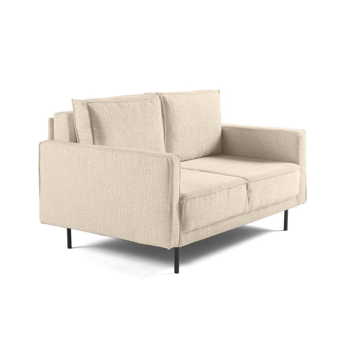 LISA DESIGN Charlie - canapé droit 2 places - en tissu velours relief