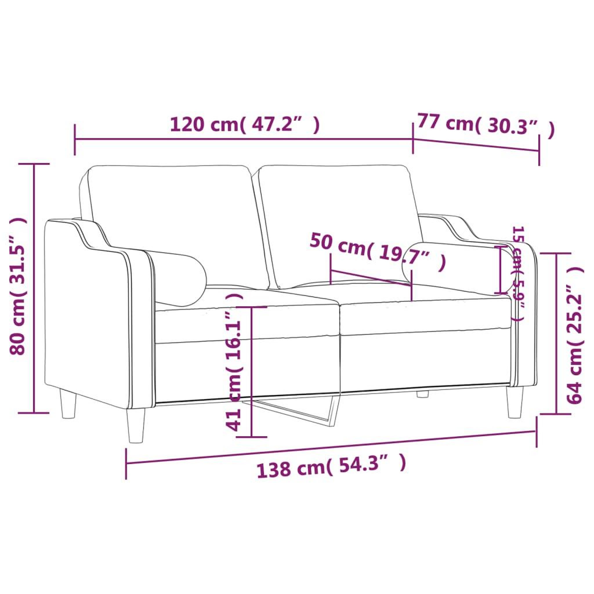 Voir la diapositive 6 : VIDAXL Canape 2 places avec oreillers gris fonce 120 cm tissu