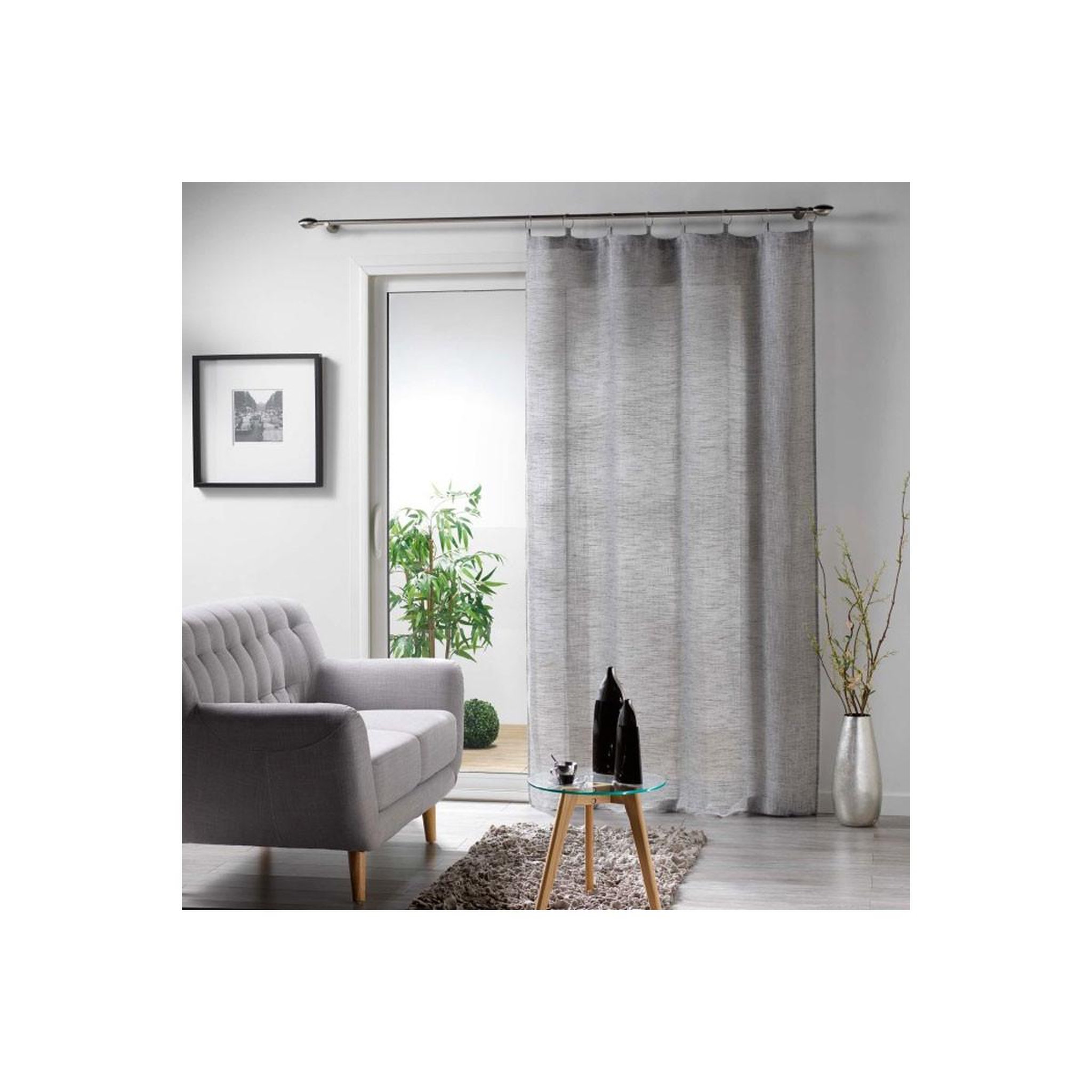 Douceur d'Intérieur Rideau à œillets  milza  140x240cm anthracite