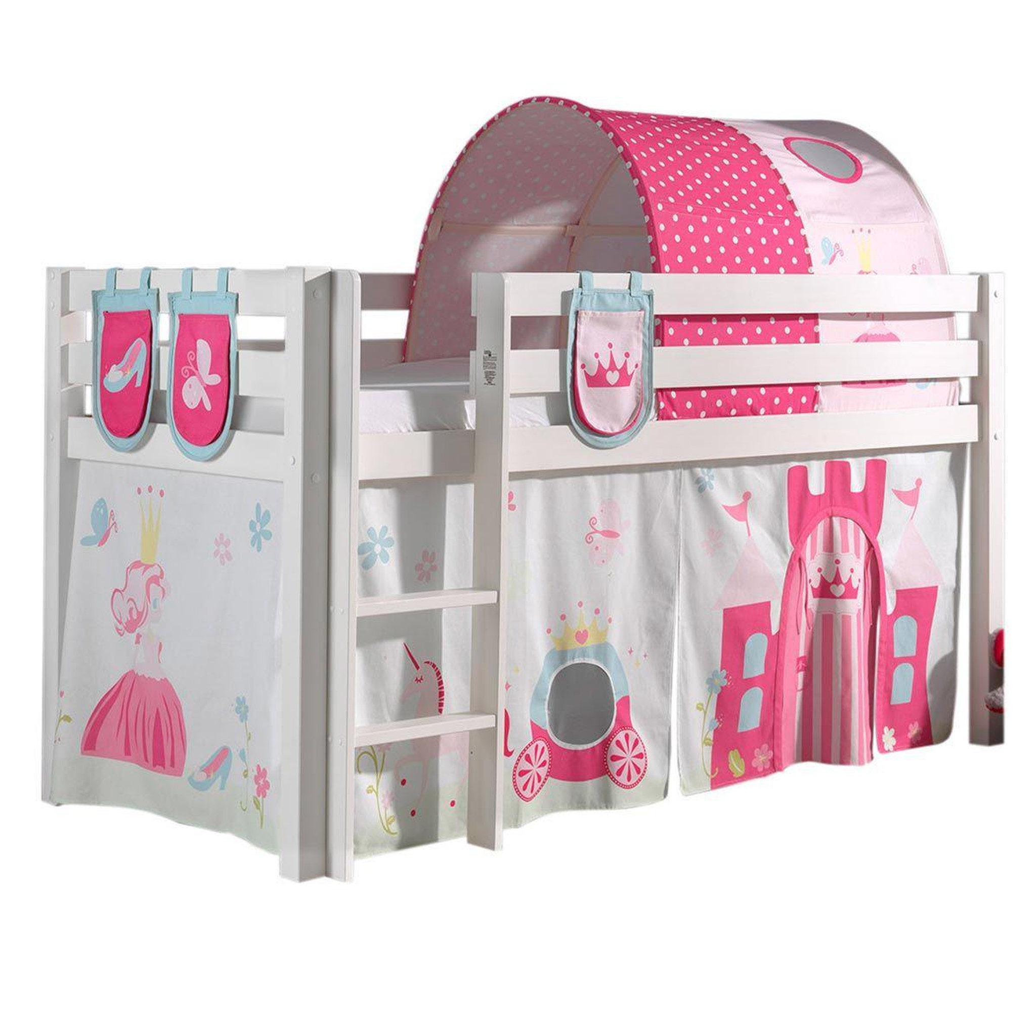 Paris Prix Pack - lit enfant, tente, 3 pochettes & tunnel  pino princesse  blanc