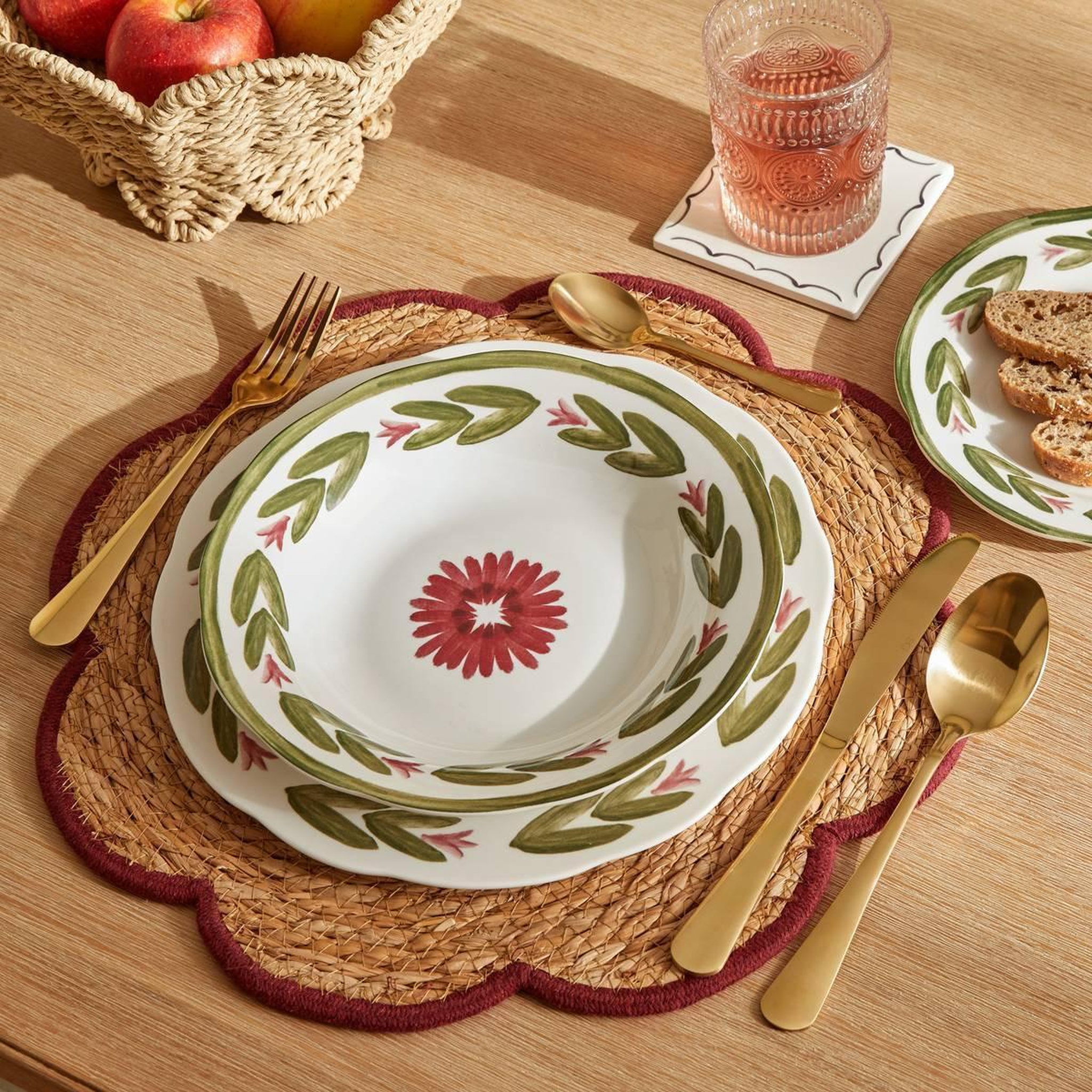Voir la diapositive 4 : SECRET DE GOURMET Lot de 6 assiettes creuses  mona  22cm vert