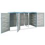 Voir la diapositive 4 : VIDAXL Abri pour trois poubelles 207x77,5x112,5 cm Inox