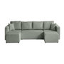 Voir la diapositive 1 : BEST MOBILIER Topaze - canapé panoramique en u - 7 places - convertible avec coffre - en tissu velours relief