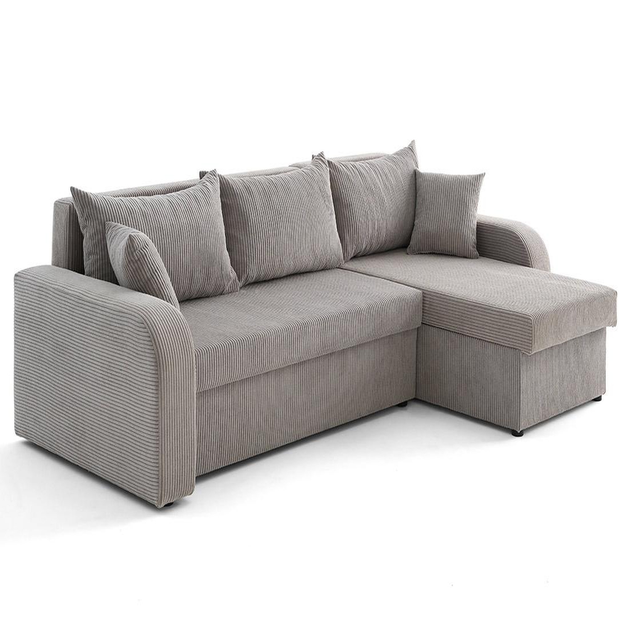 Voir la diapositive 4 : BEST MOBILIER Valos - canapé d'angle réversible - 4 places - convertible avec coffres - en velours côtelé
