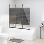VIDAXL Cabine de douche pliable 3 panneaux 130x130 cm ESG Noir