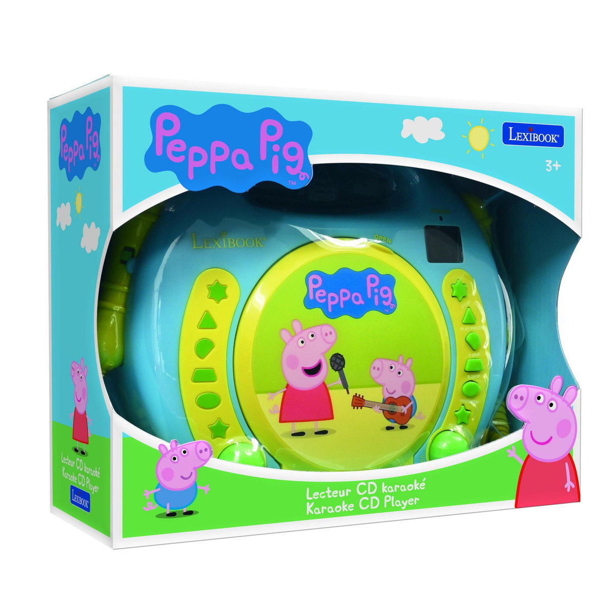 Lexibook Lecteur CD portable avec 2 microphones Peppa Pig