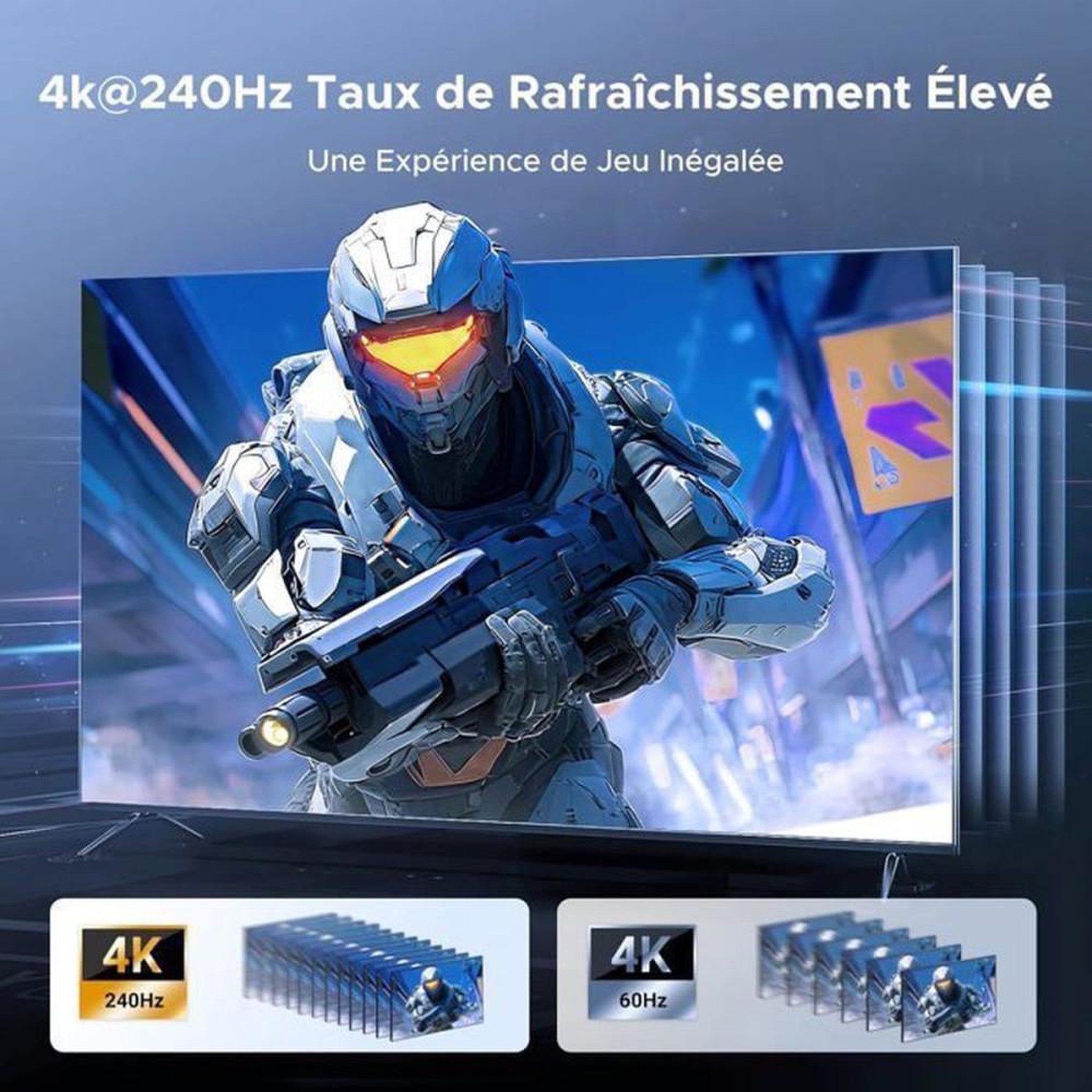 Voir la diapositive 4 : Coffret HDMI 2.1 bi-directionnel 2x1 avec sélection en façade, switch pour 2 sources vers 1 écran, 8K@60Hz et 4K@240Hz, VRR, Dolby Atmos, noir