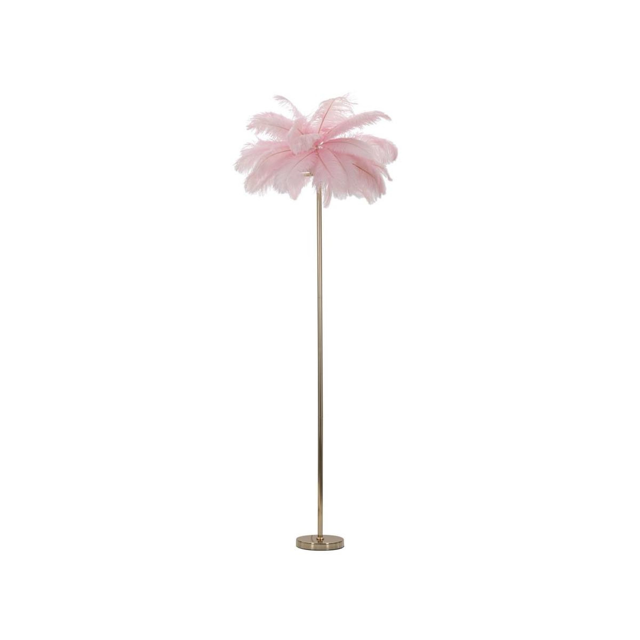 Paris Prix Lampadaire imitation plume  palm  160cm or & rose
