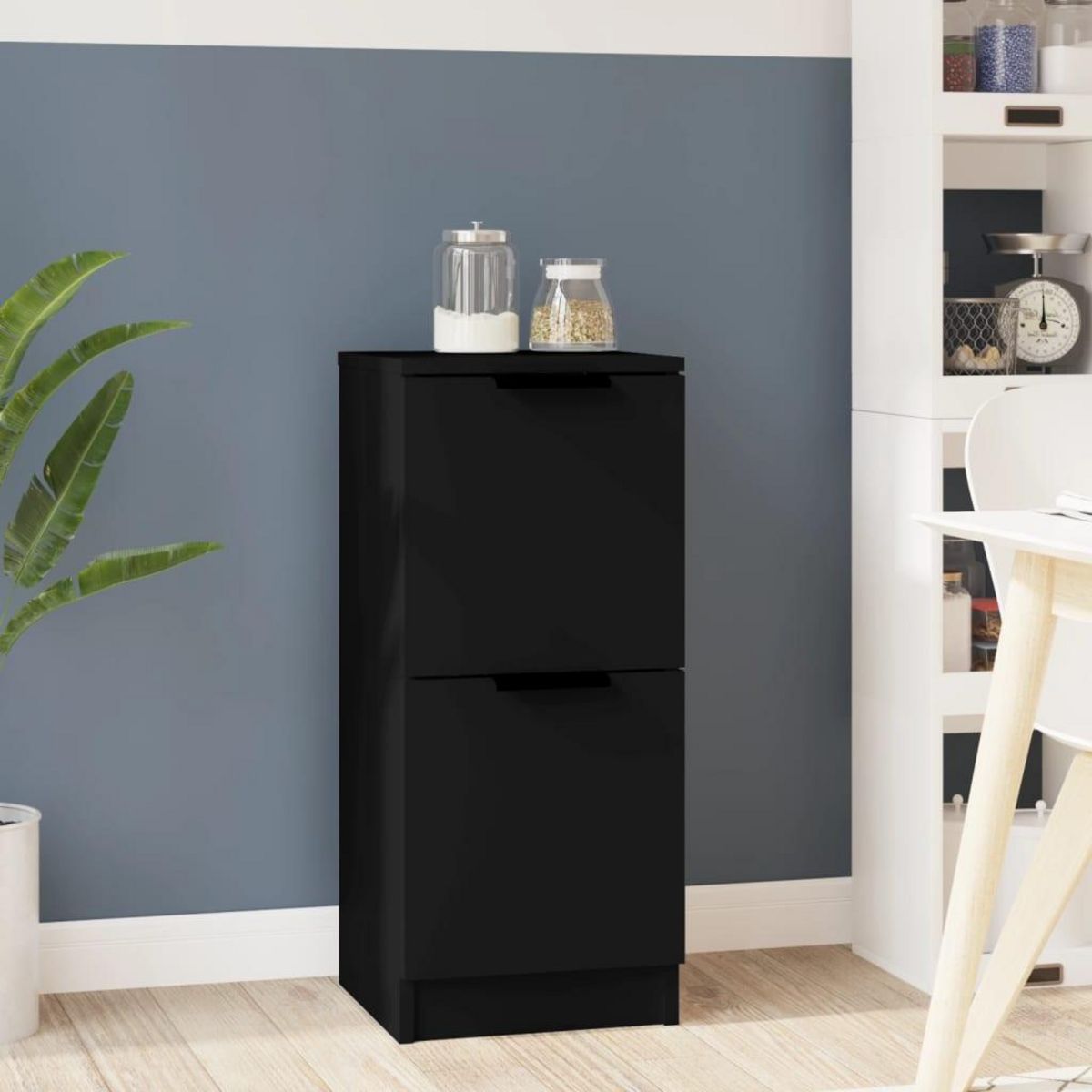 VIDAXL Buffet noir 30x30x70 cm bois d'ingenierie