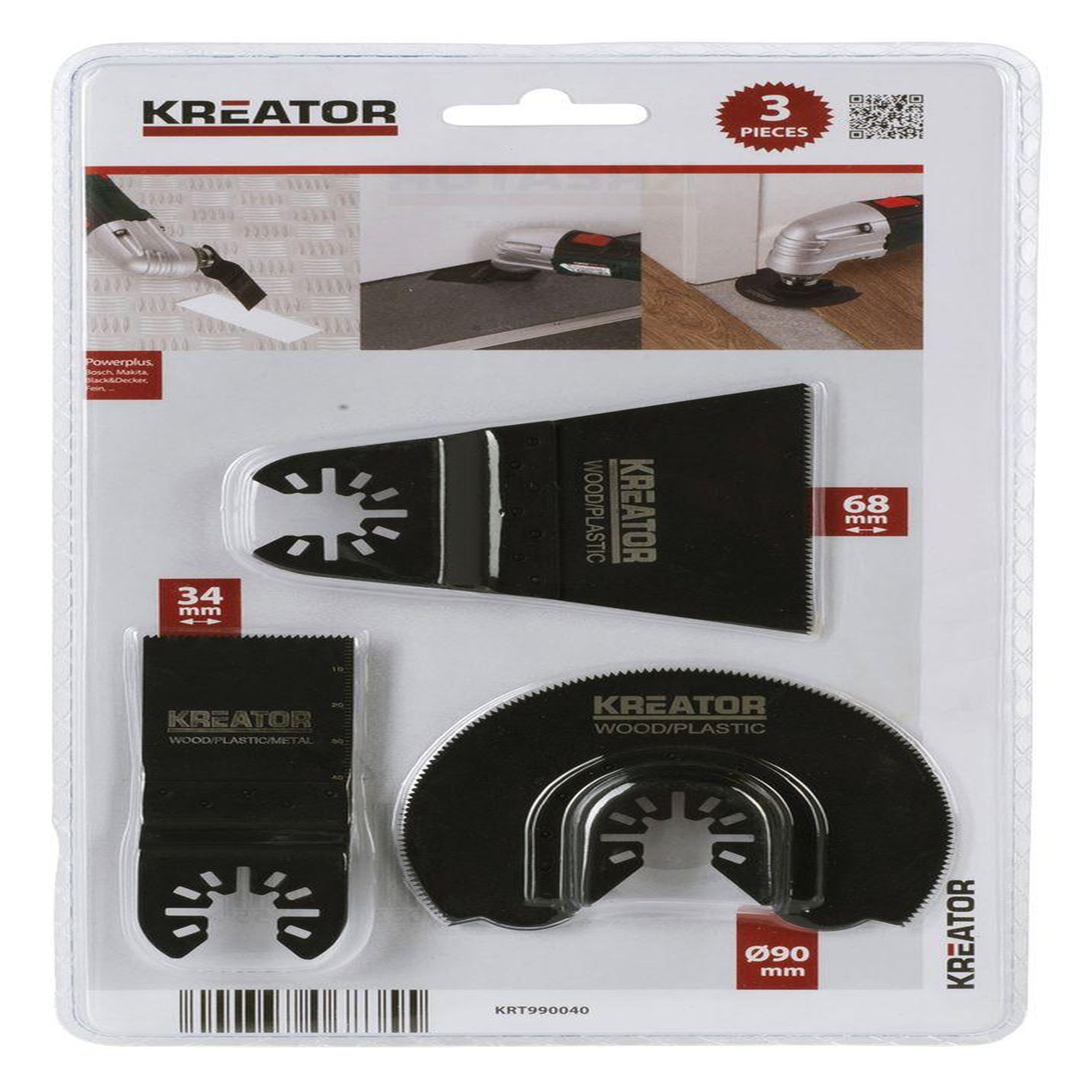 KREATOR 3 Lames pour outil oscillant multifonctions