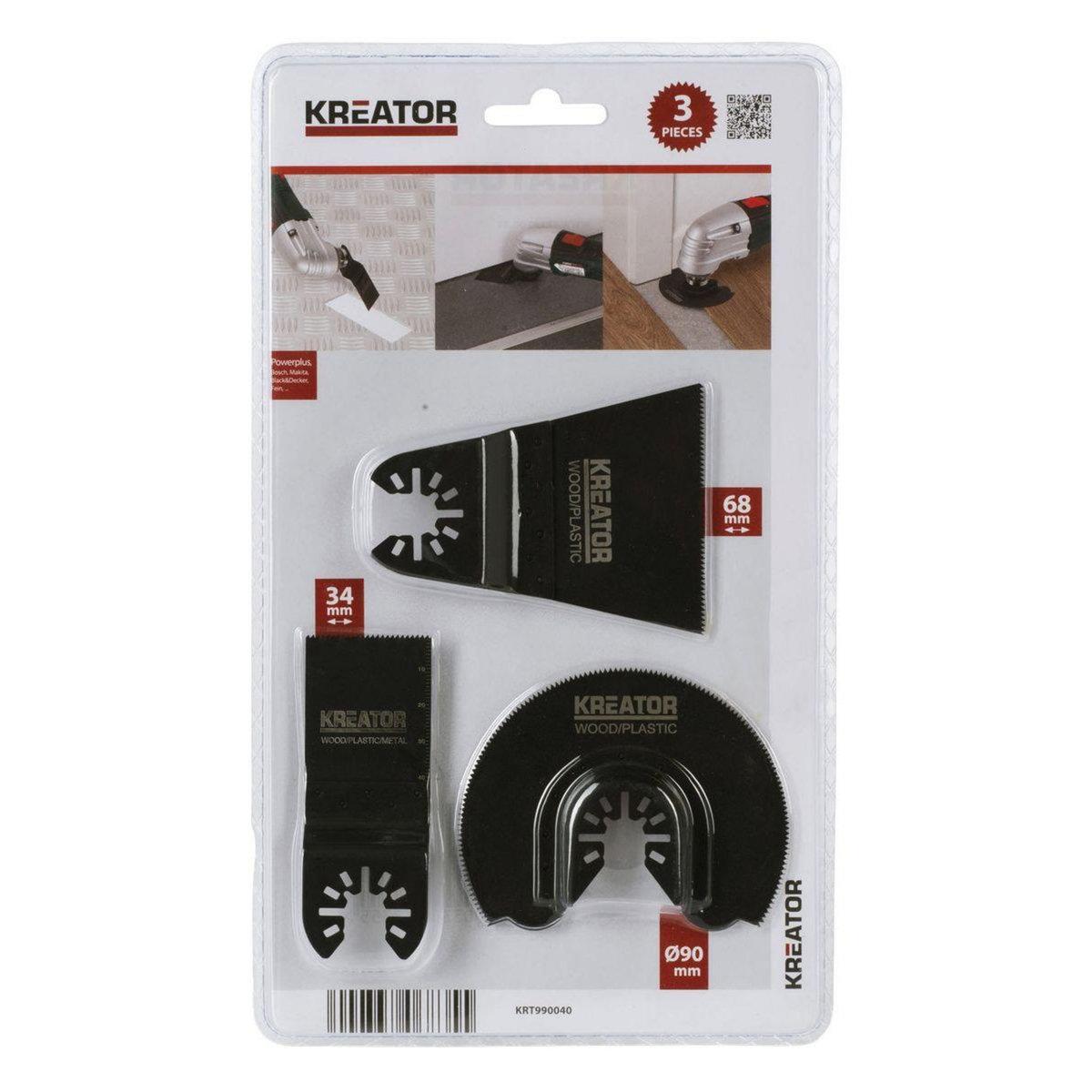 KREATOR 3 Lames pour outil oscillant multifonctions
