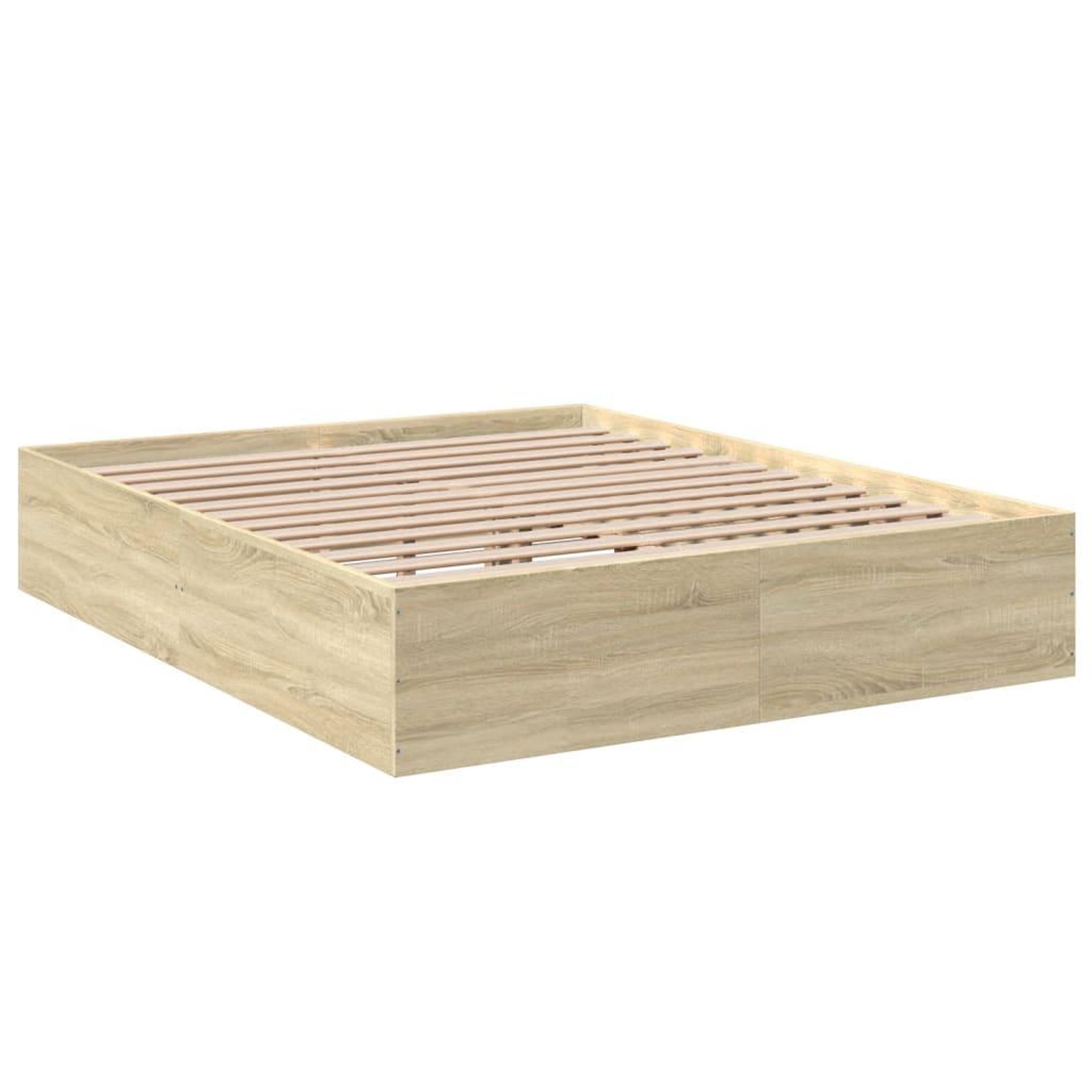 Voir la diapositive 3 : VIDAXL Cadre de lit sans matelas chene sonoma 150x200 cm