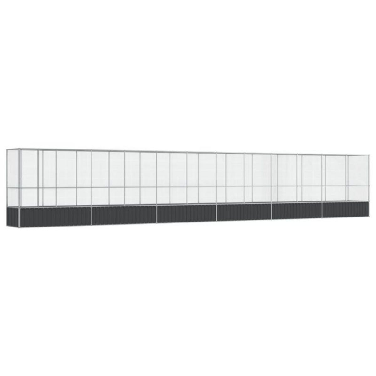 VIDAXL Volière avec extension argenté 1250,5x107x212 cm acier