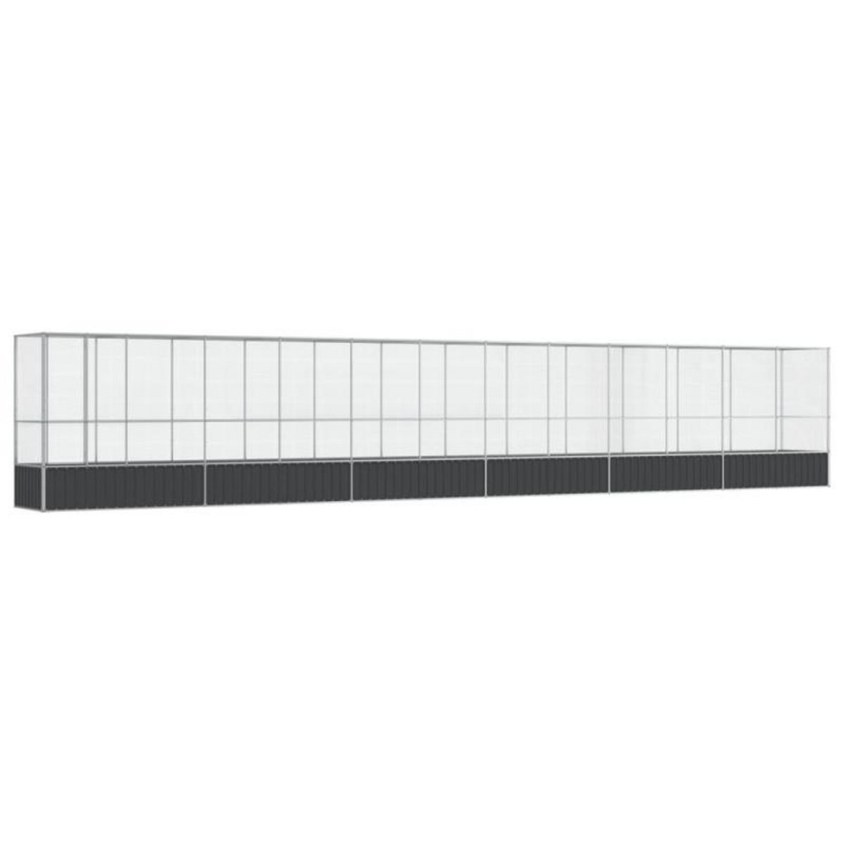 VIDAXL Volière avec extension argenté 1250,5x107x212 cm acier