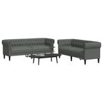 VIDAXL Ensemble de canapes 2 pcs gris fonce tissu