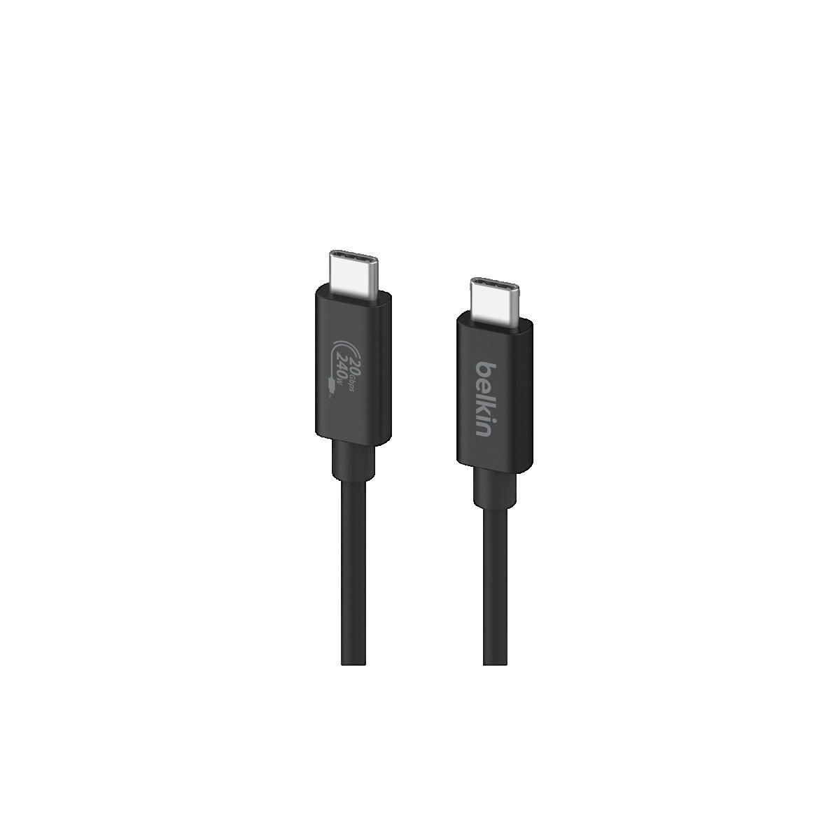 Belkin Câble USB4 Belkin 2 mètres Noir USB-C vers USB-C