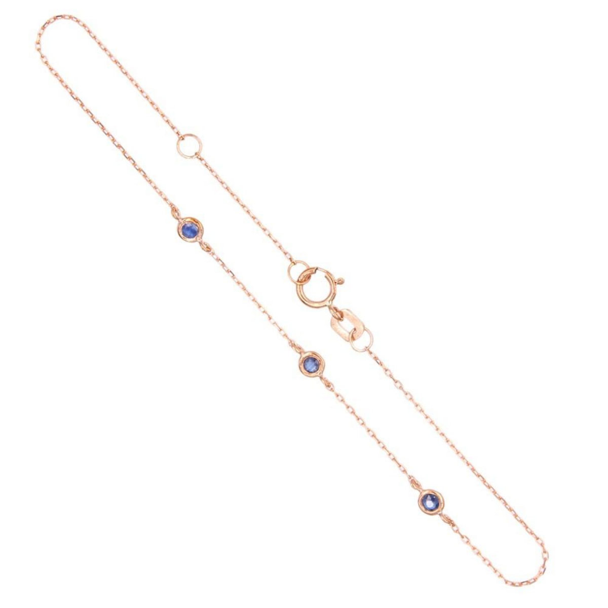 L'ATELIER D'AZUR Bracelet Or Rose et Saphirs Bleus