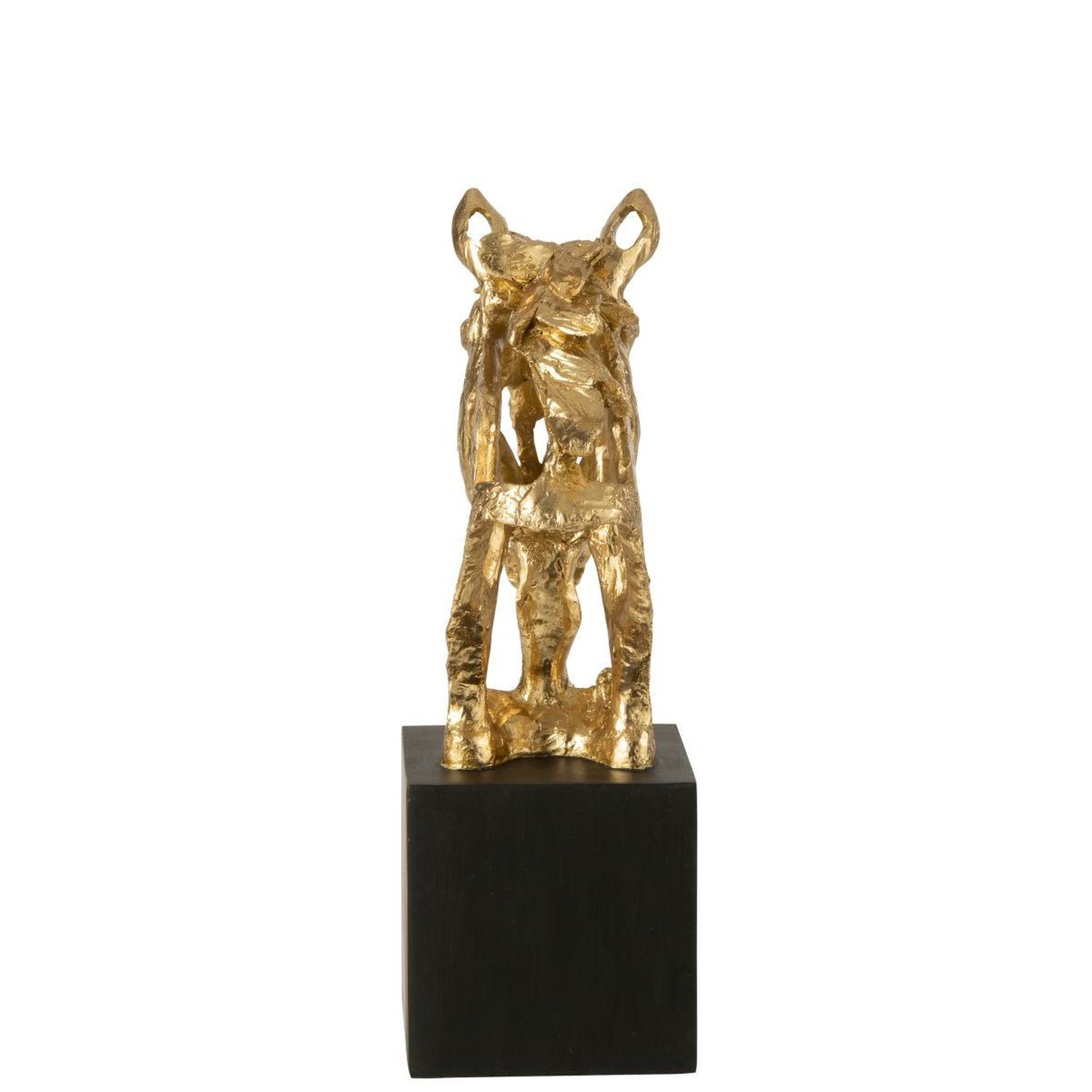 Voir la diapositive 4 : J-LINE Tête de cheval ajourée sur socle  hollywood  40cm doré