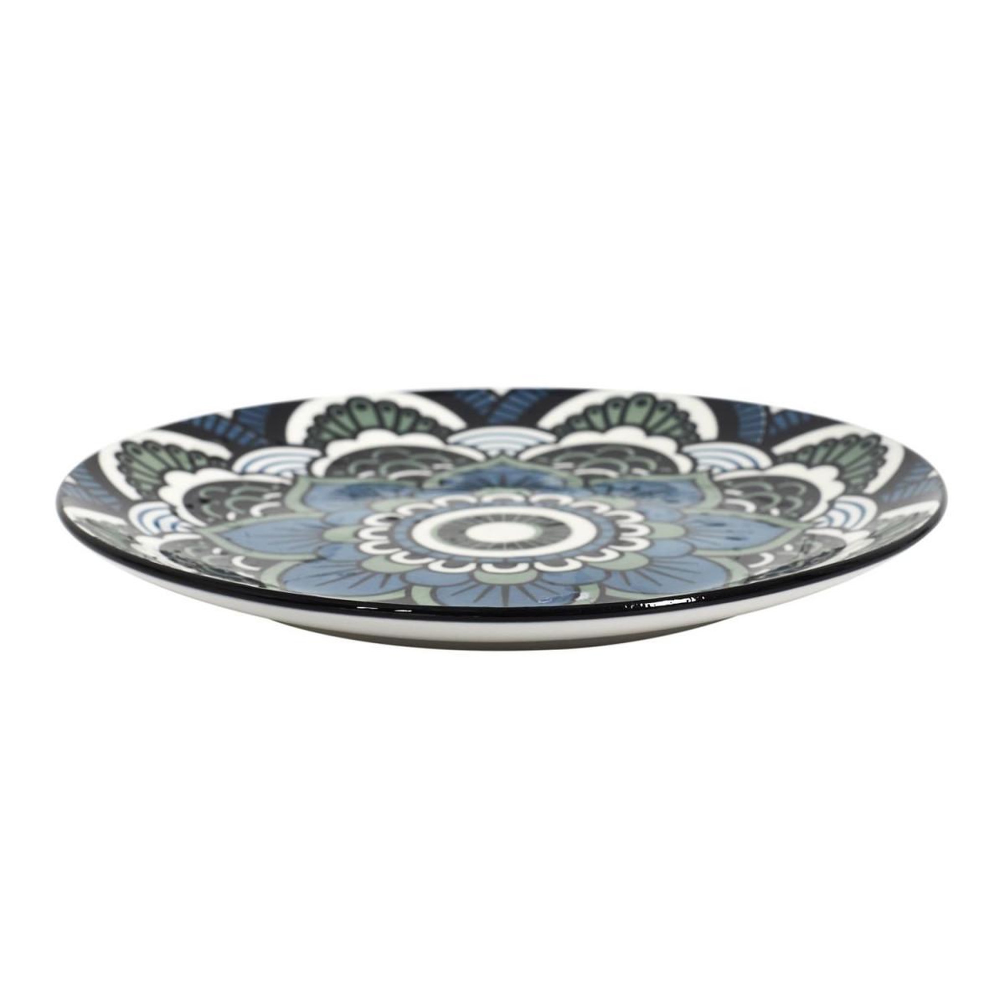 Voir la diapositive 2 : The Home Deco Factory Lot de 6 assiettes à dessert  mandala  19cm bleu
