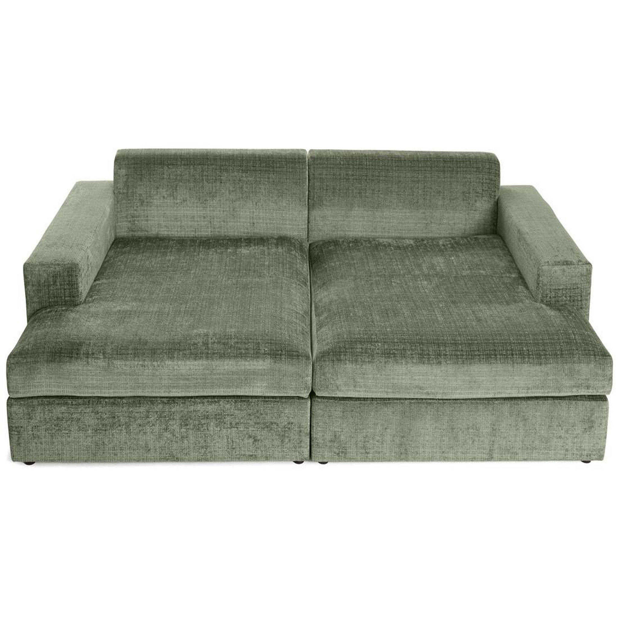 Voir la diapositive 3 : BEST MOBILIER Collins - canapé droit 4 places avec double méridienne - assise profonde - en velours texturé